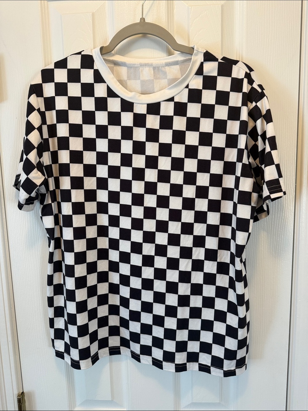 Checkerboard Short Sleeve Kids Tee - Black & White